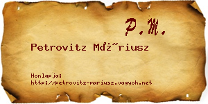 Petrovitz Máriusz névjegykártya